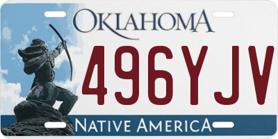 OK license plate 496YJV