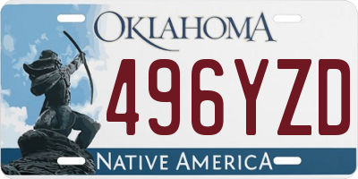OK license plate 496YZD