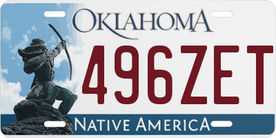 OK license plate 496ZET
