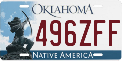 OK license plate 496ZFF