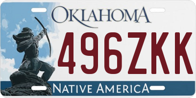 OK license plate 496ZKK