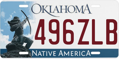 OK license plate 496ZLB