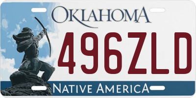 OK license plate 496ZLD