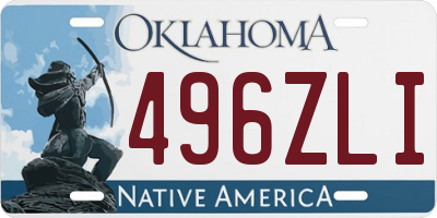 OK license plate 496ZLI