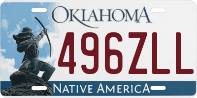 OK license plate 496ZLL
