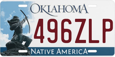 OK license plate 496ZLP