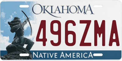 OK license plate 496ZMA