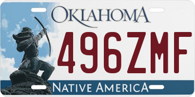 OK license plate 496ZMF