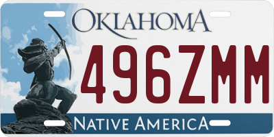 OK license plate 496ZMM