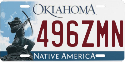 OK license plate 496ZMN