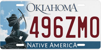 OK license plate 496ZMO