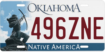 OK license plate 496ZNE