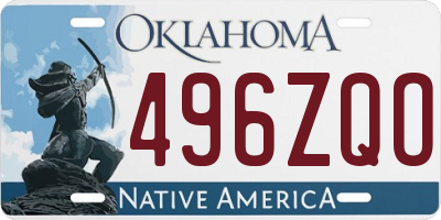OK license plate 496ZQO