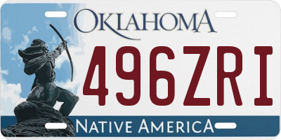 OK license plate 496ZRI