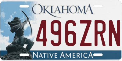 OK license plate 496ZRN