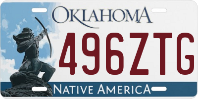 OK license plate 496ZTG