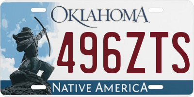 OK license plate 496ZTS