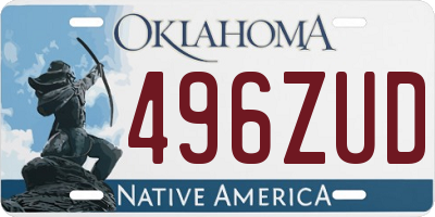 OK license plate 496ZUD