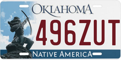 OK license plate 496ZUT