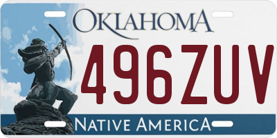 OK license plate 496ZUV