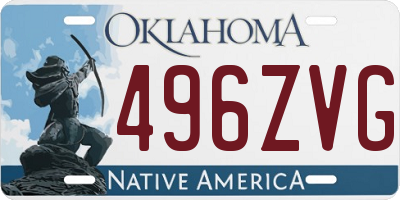 OK license plate 496ZVG