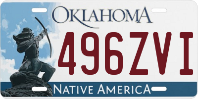 OK license plate 496ZVI