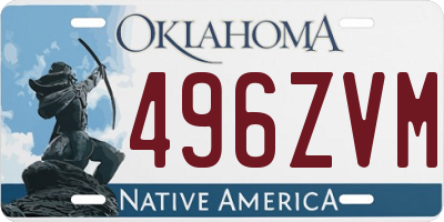 OK license plate 496ZVM