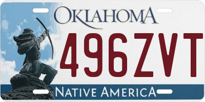 OK license plate 496ZVT