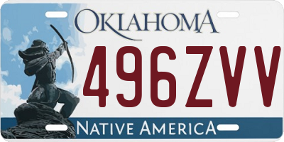 OK license plate 496ZVV