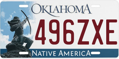 OK license plate 496ZXE