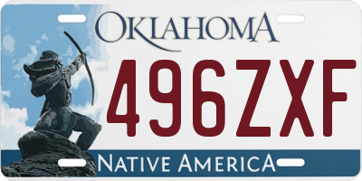 OK license plate 496ZXF