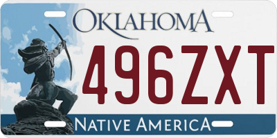 OK license plate 496ZXT