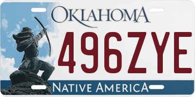 OK license plate 496ZYE
