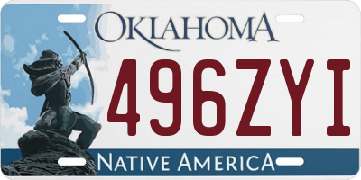 OK license plate 496ZYI