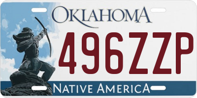 OK license plate 496ZZP