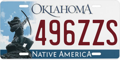 OK license plate 496ZZS