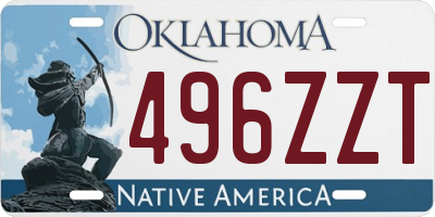 OK license plate 496ZZT