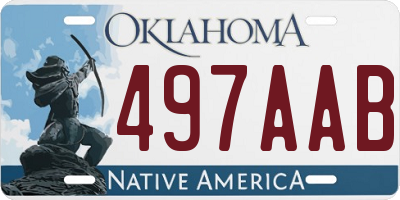 OK license plate 497AAB