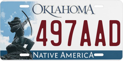 OK license plate 497AAD