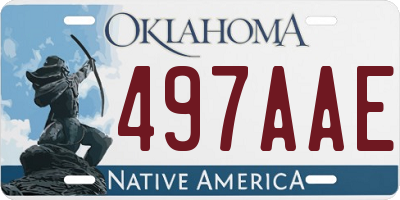 OK license plate 497AAE