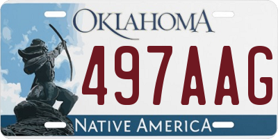 OK license plate 497AAG