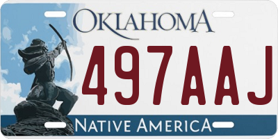 OK license plate 497AAJ