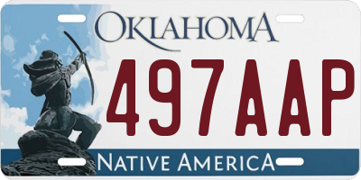 OK license plate 497AAP