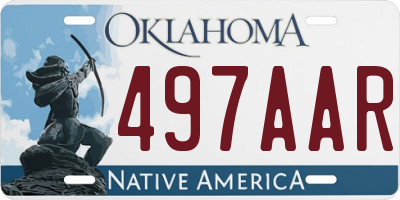 OK license plate 497AAR