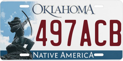 OK license plate 497ACB