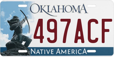 OK license plate 497ACF