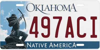 OK license plate 497ACI