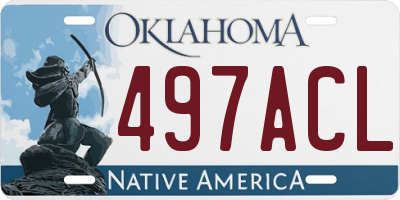 OK license plate 497ACL