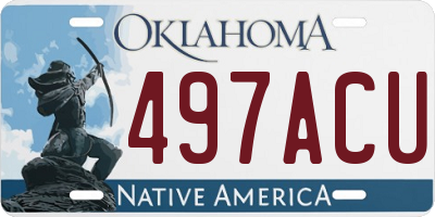 OK license plate 497ACU
