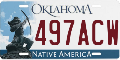 OK license plate 497ACW